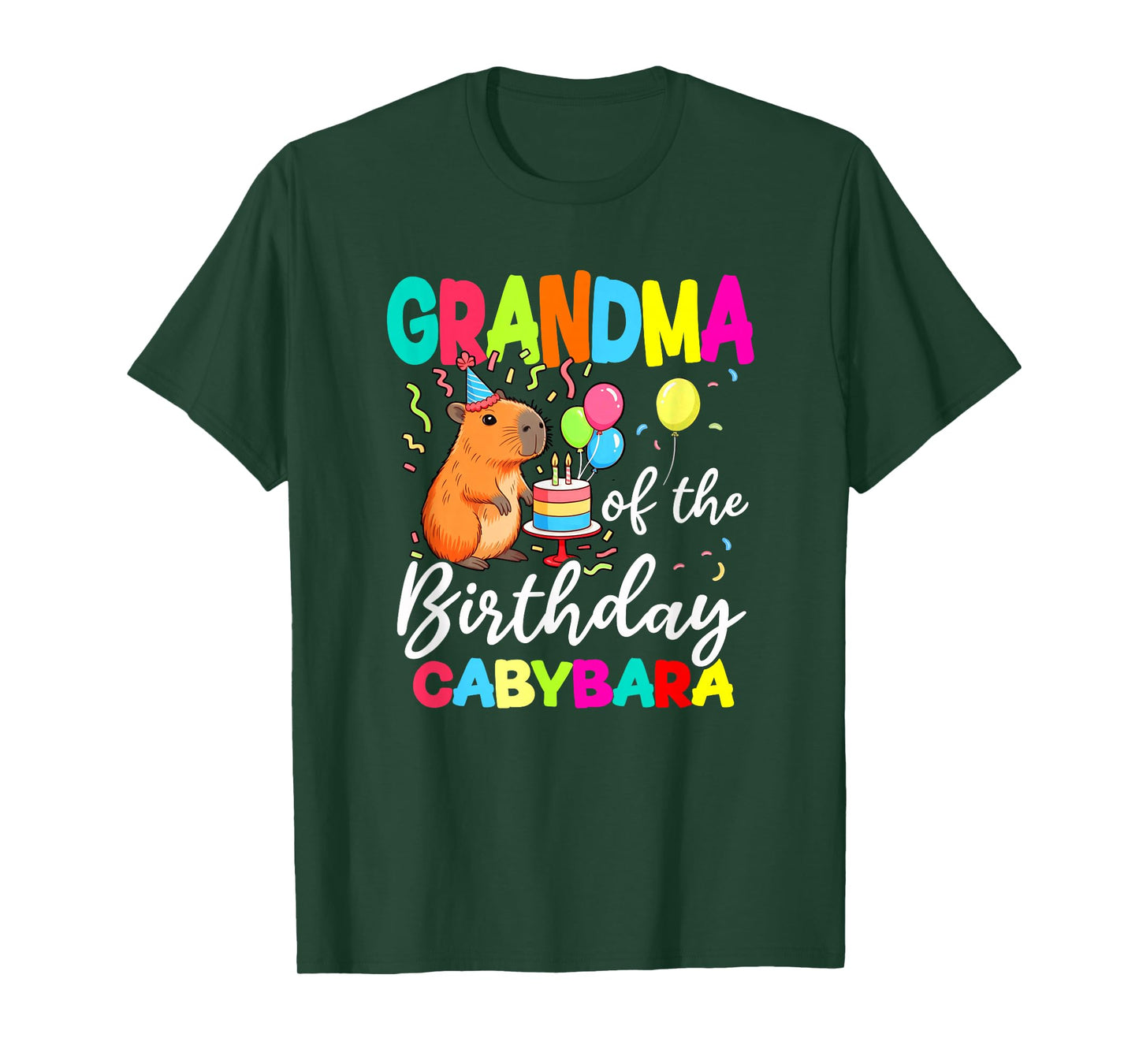 Grandma of The Birthday Capybara Girl Bday Party Family T-Shirt