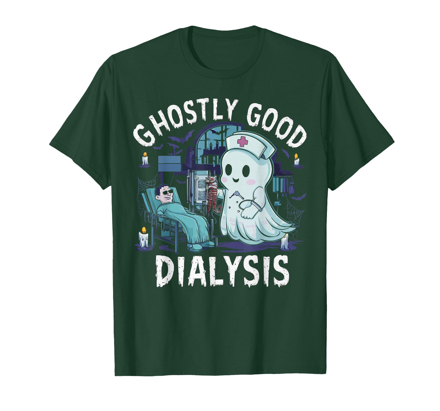 Dialysis Nurse Halloween Spooky Nursing Trick Or Treat T-Shirt