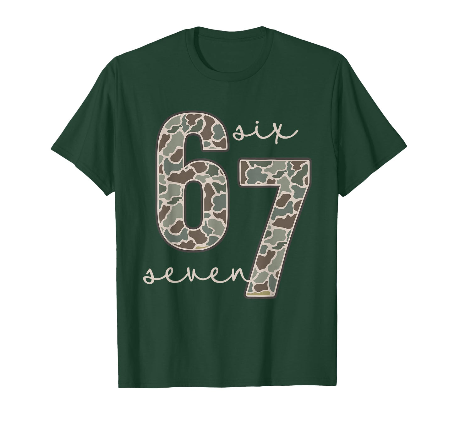 Retro Old Camo 67 Six Seven Funny Meme Gen Alpha Slang T-Shirt
