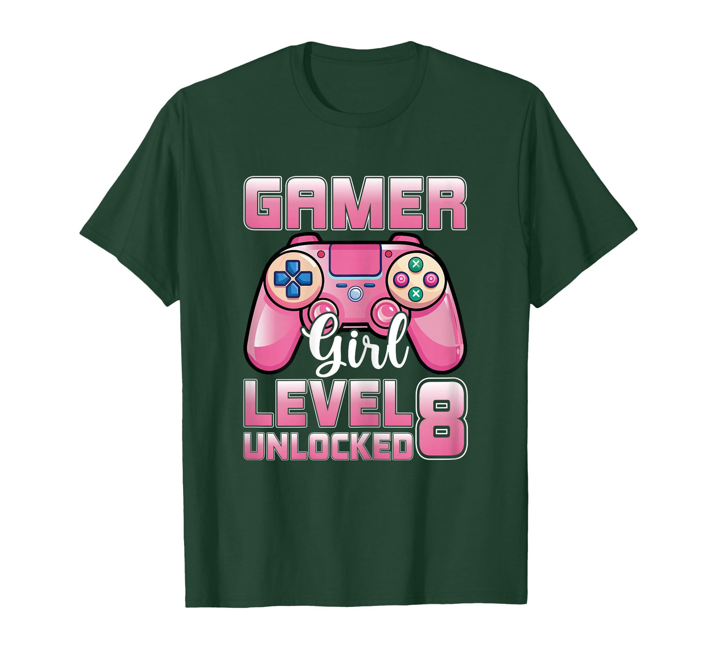 Gamer Girl Level 8 Unlocked Video Gaming 8th Birthday Party T-Shirt