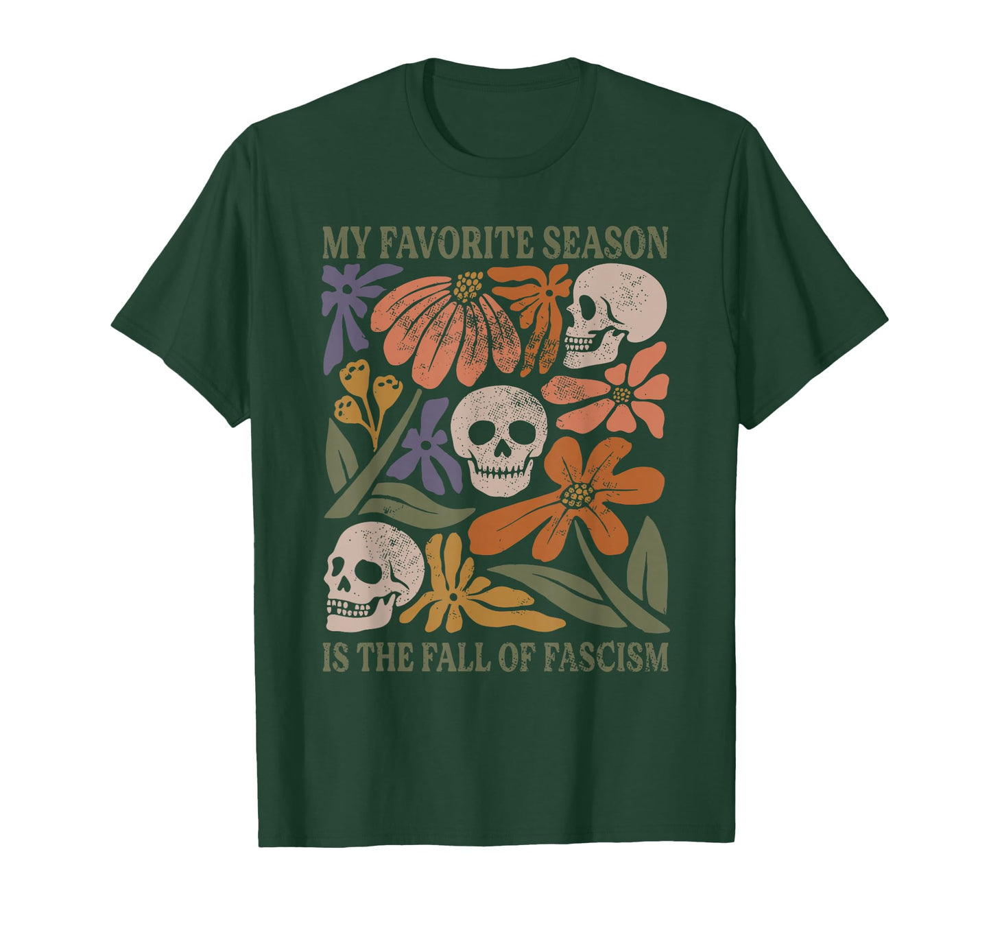 Halloween Retro My Favorite Season is The Fall of Fascism T-Shirt
