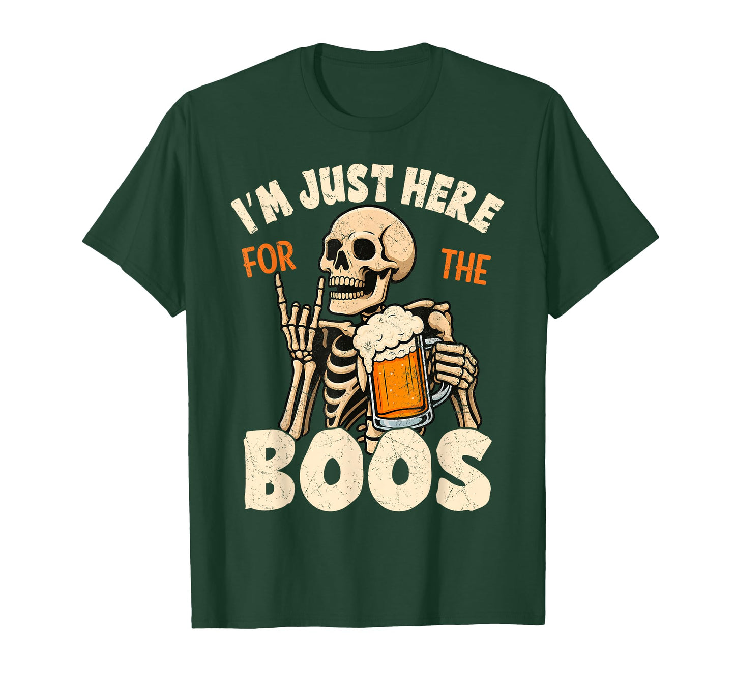 I'm Just Here for The Boos Funny Halloween Men Skeleton T-Shirt