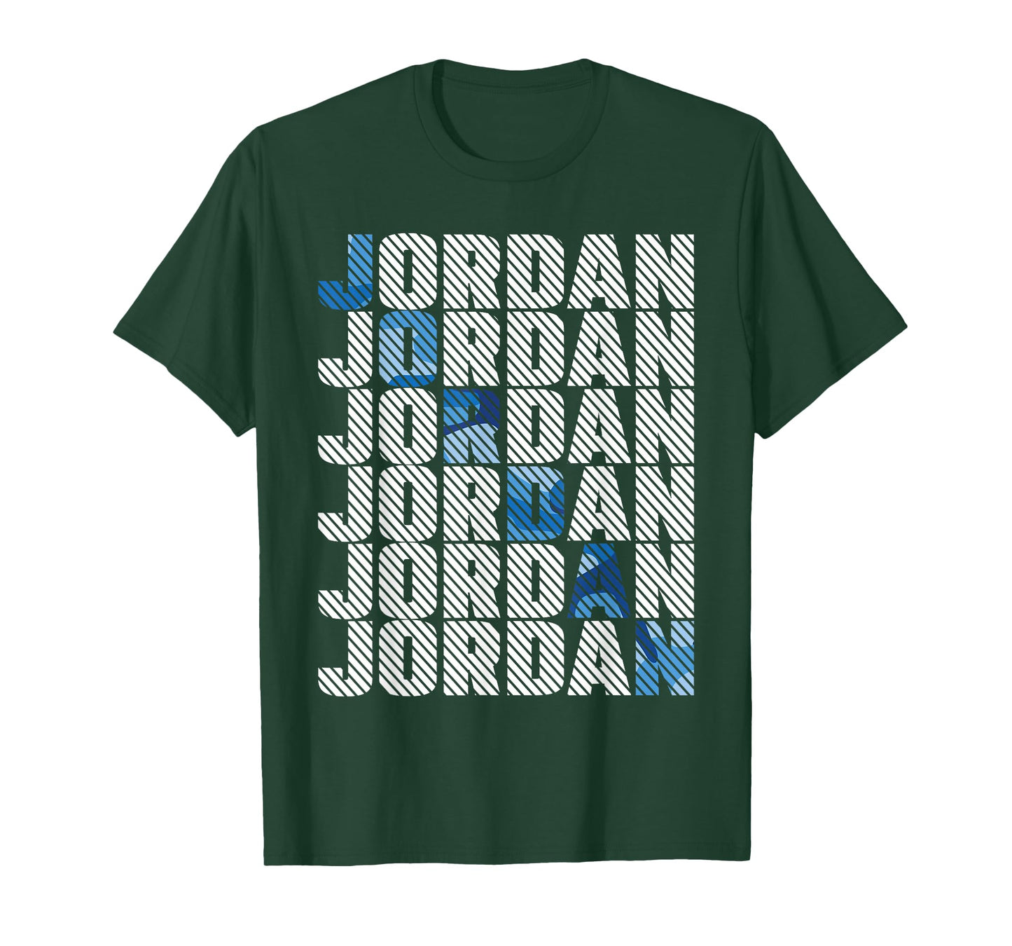 Diagonal Jordan Camo Pattern Blue Retro Camouflage T-Shirt