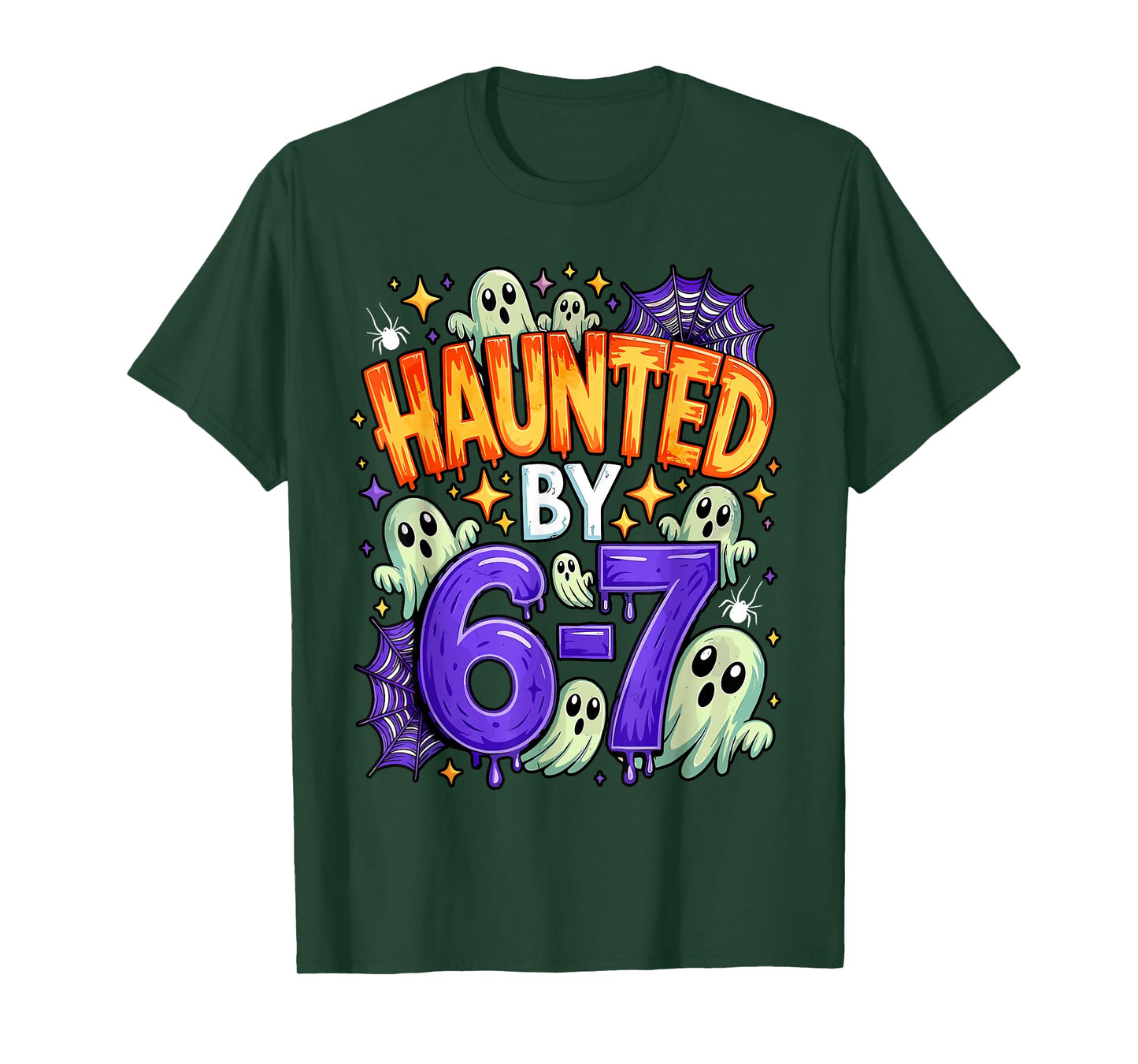 Haunted by 67 – Funny Ghost and Pumpkin Halloween Costume T-Shirt