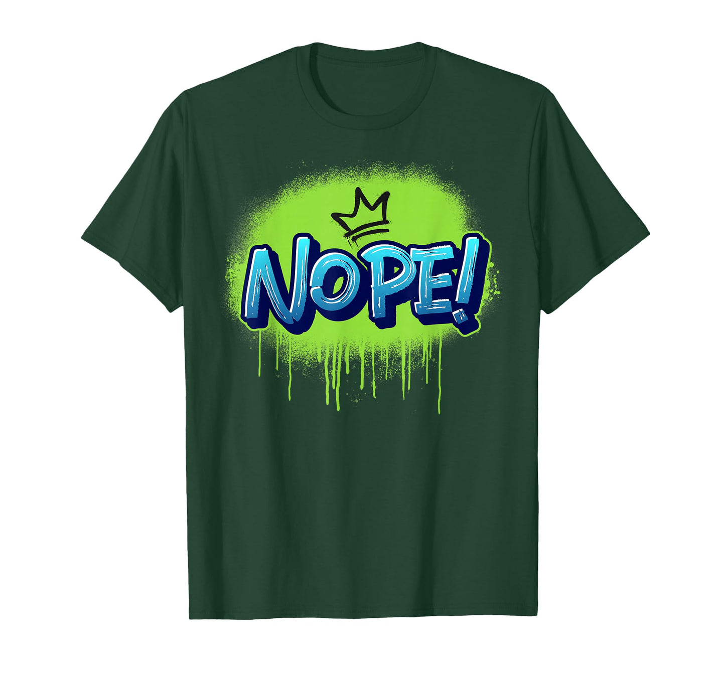 Nope No Kings 2025 US Protest Streetwear Graffiti Crown T-Shirt