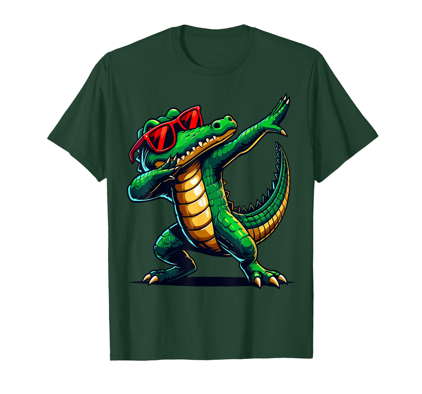 Dabbing Crocodile with Sunglasses Alligator Animal T-Shirt