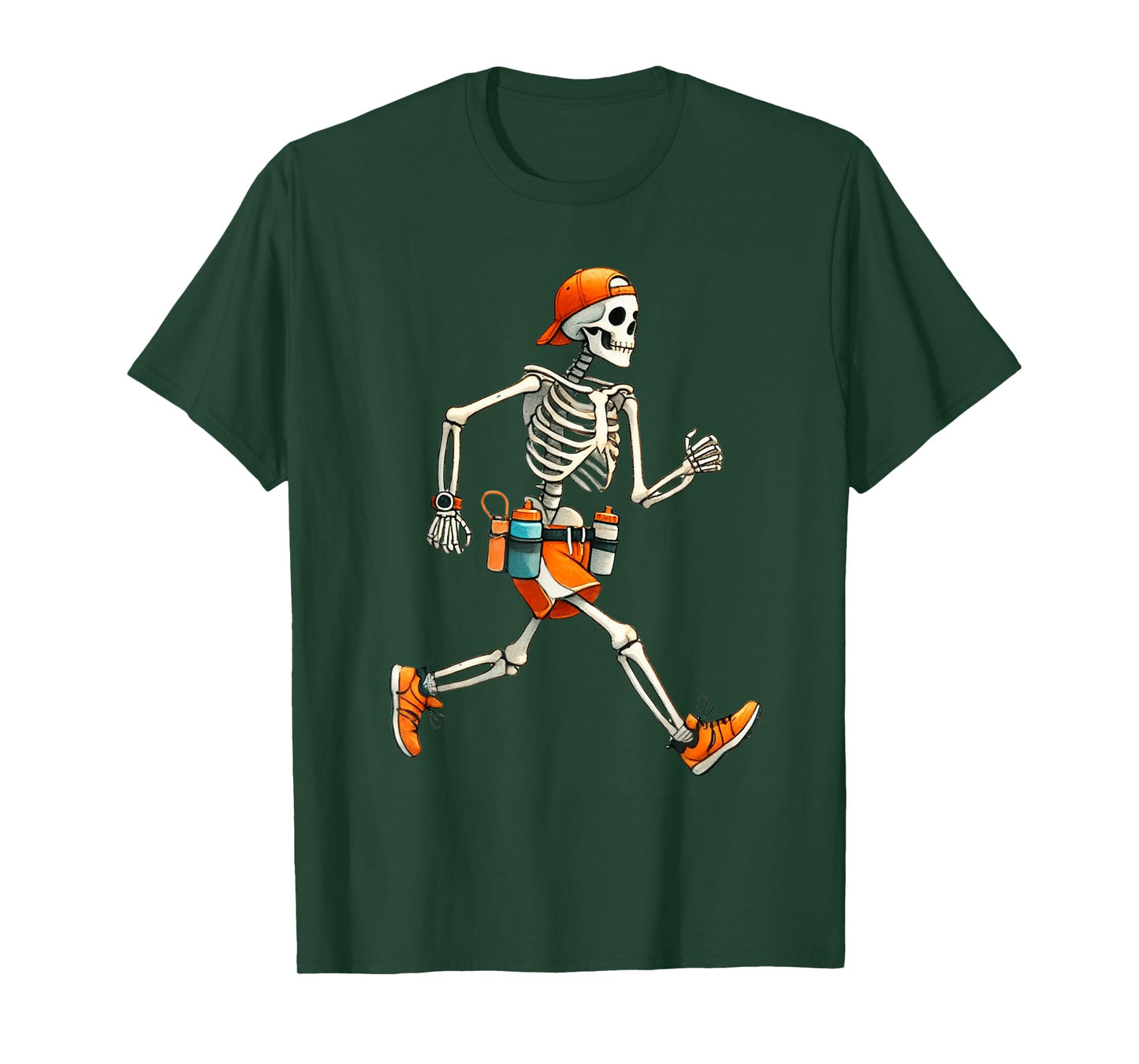 Skeleton Marathon Runner Halloween Costume Running Men Boys T-Shirt