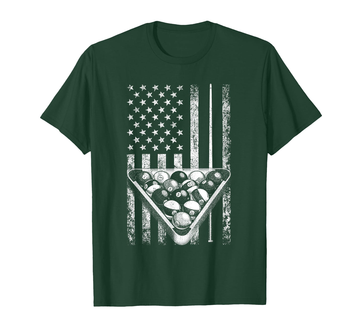 Vintage Billiard American Flag Pool Player T-Shirt
