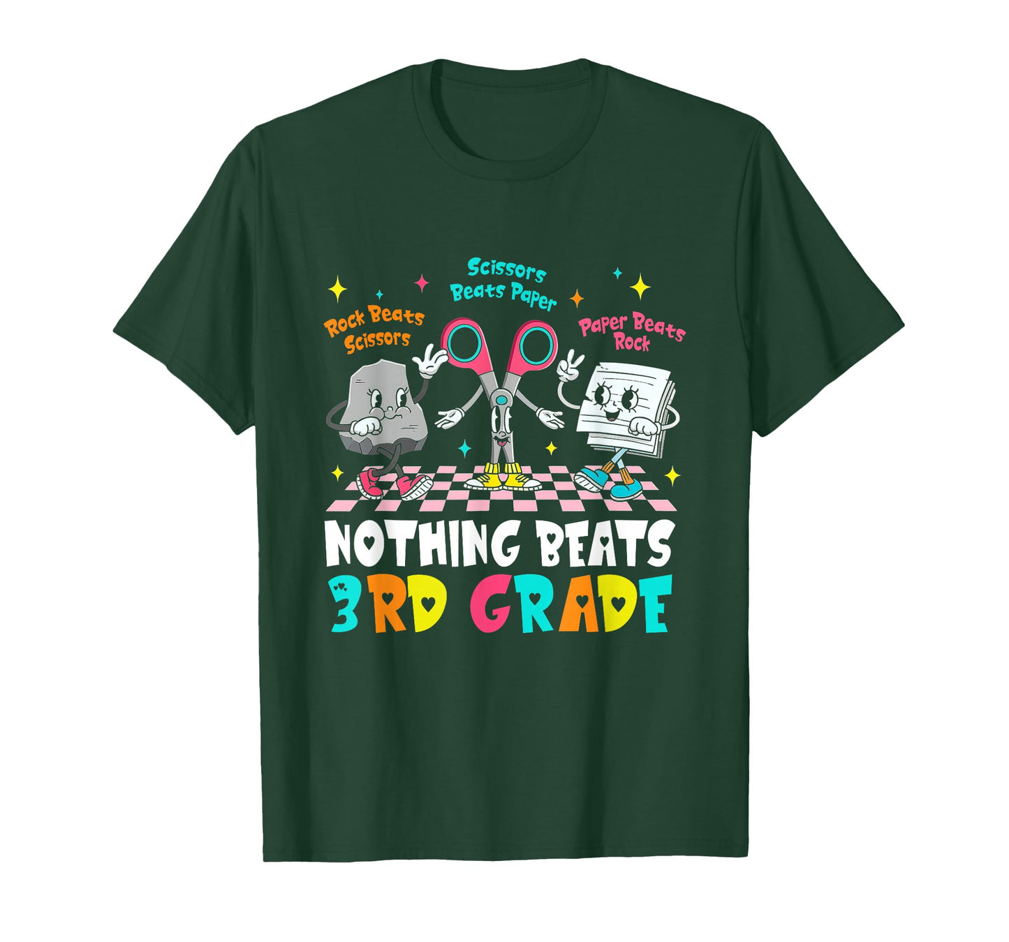 Nothing Beats 3rd Grade Rock Paper Scissors Back to School T-Shirt