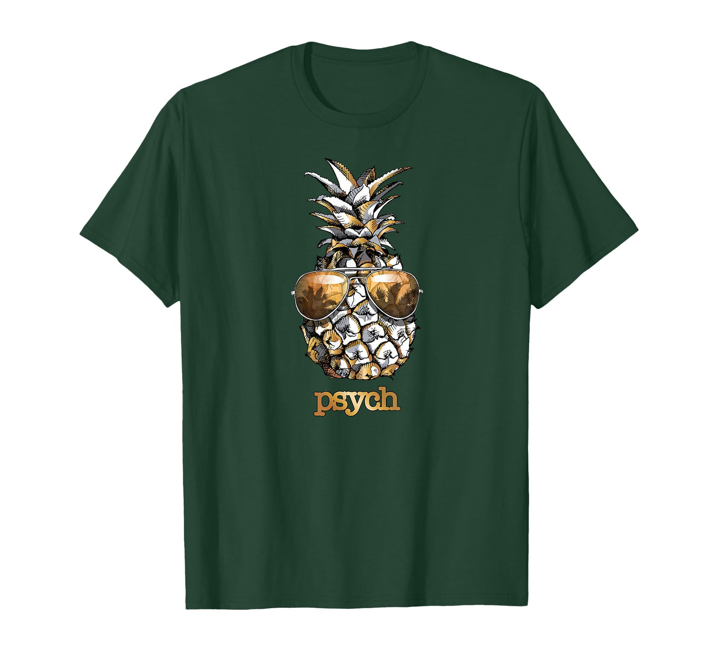 PSYCH King Pineapple Awesome Fruit Sunglasses Beach Summer T-Shirt
