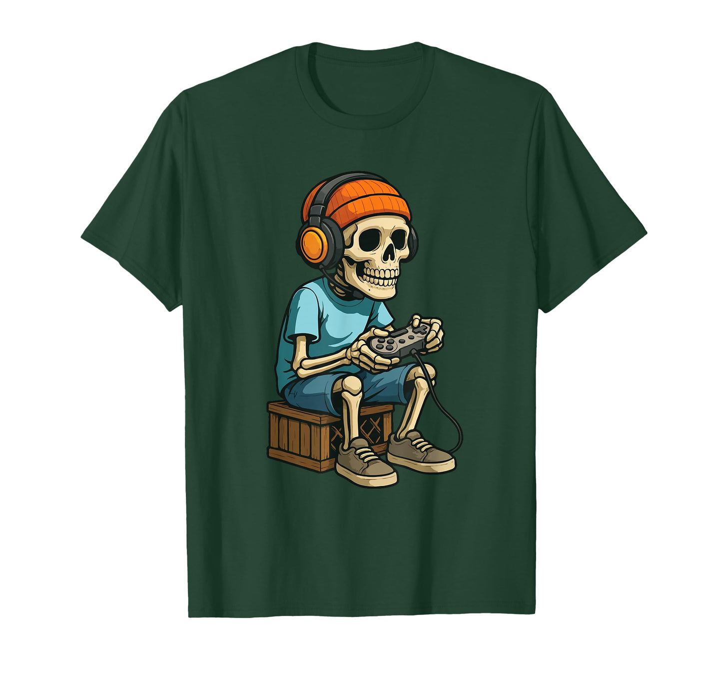 Halloween Skeleton Gamer Video Gaming for Boys Men Kids T-Shirt