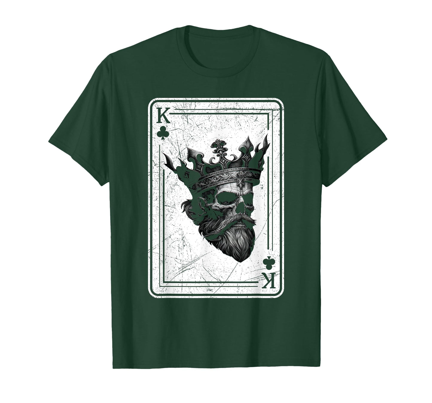 Card Game Gothic Halloween Poker Creepy King of Clubs T-Shirt