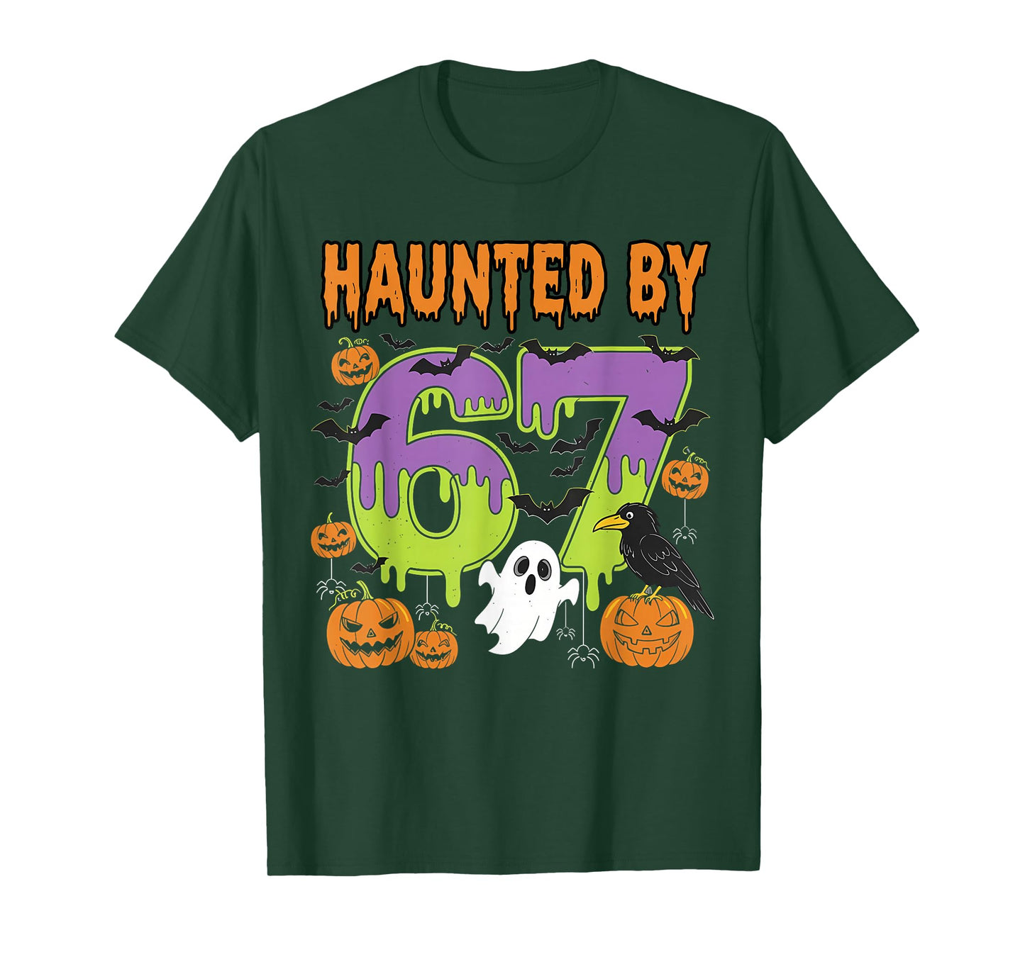 Haunted by 67 Funny Six Seven Meme 6 7 Halloween Costume Kid T-Shirt