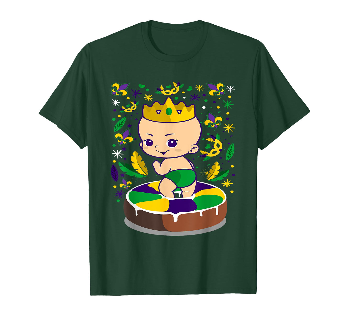 King Cake Mardi Gras Baby T-Shirt Louisiana Gift T-Shirt