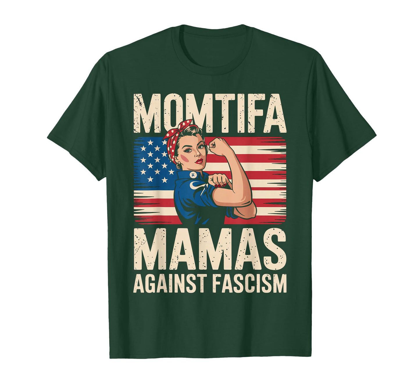 Momtifa Mamas Against Fascism Flag Resist No Kings USA Mom T-Shirt