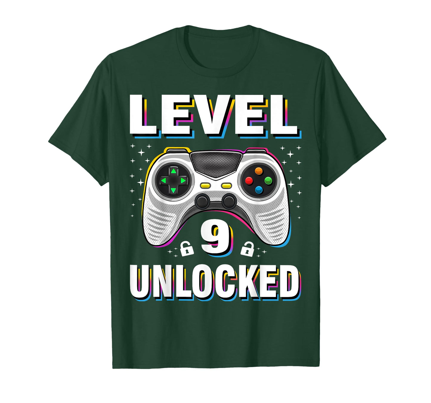 9th Birthday Boy Level 9 Unlocked Video Gamer 9 Years Old T-Shirt