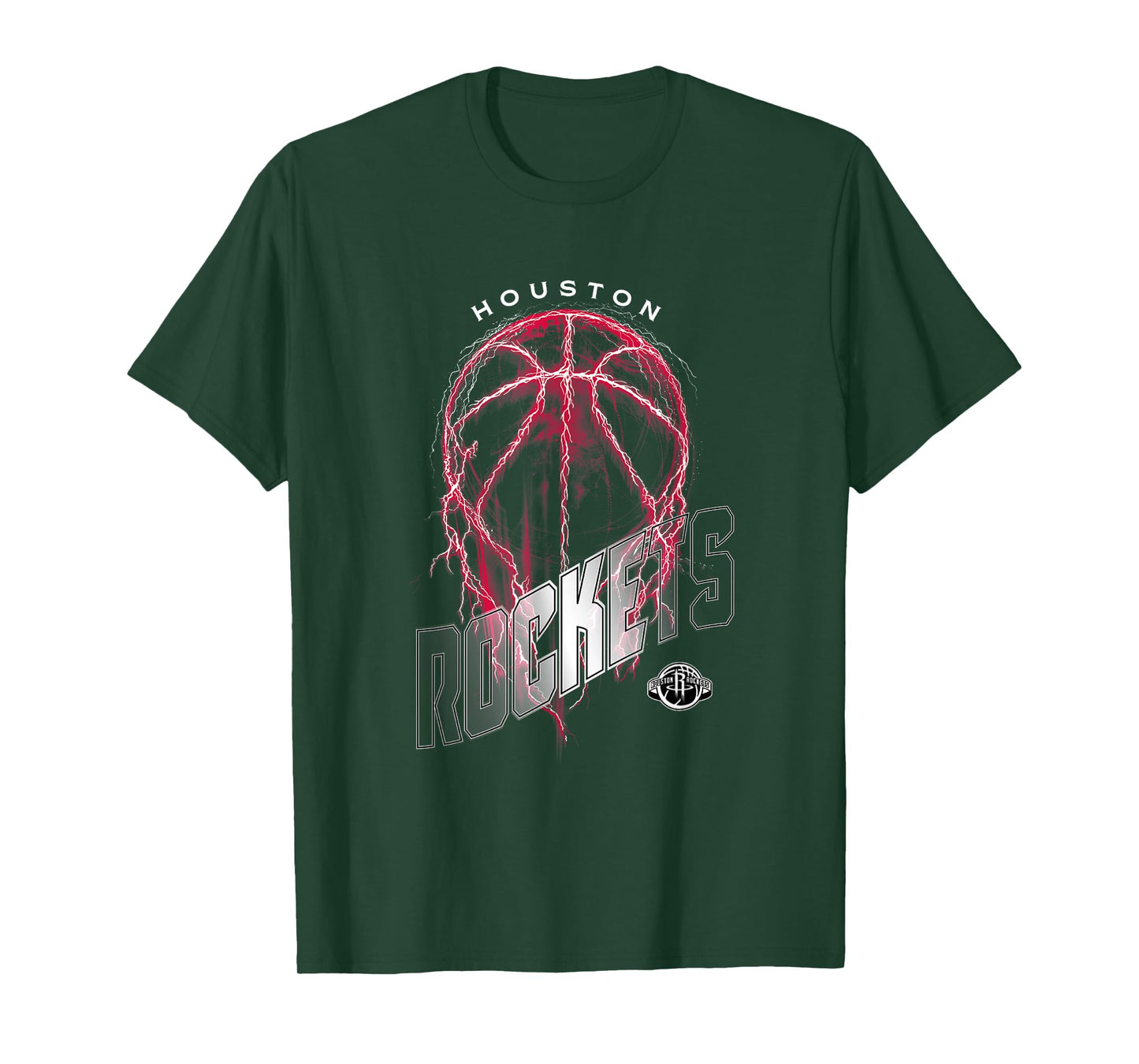 NBA Houston Rockets Lightning Bolt Basketball Logo T-Shirt