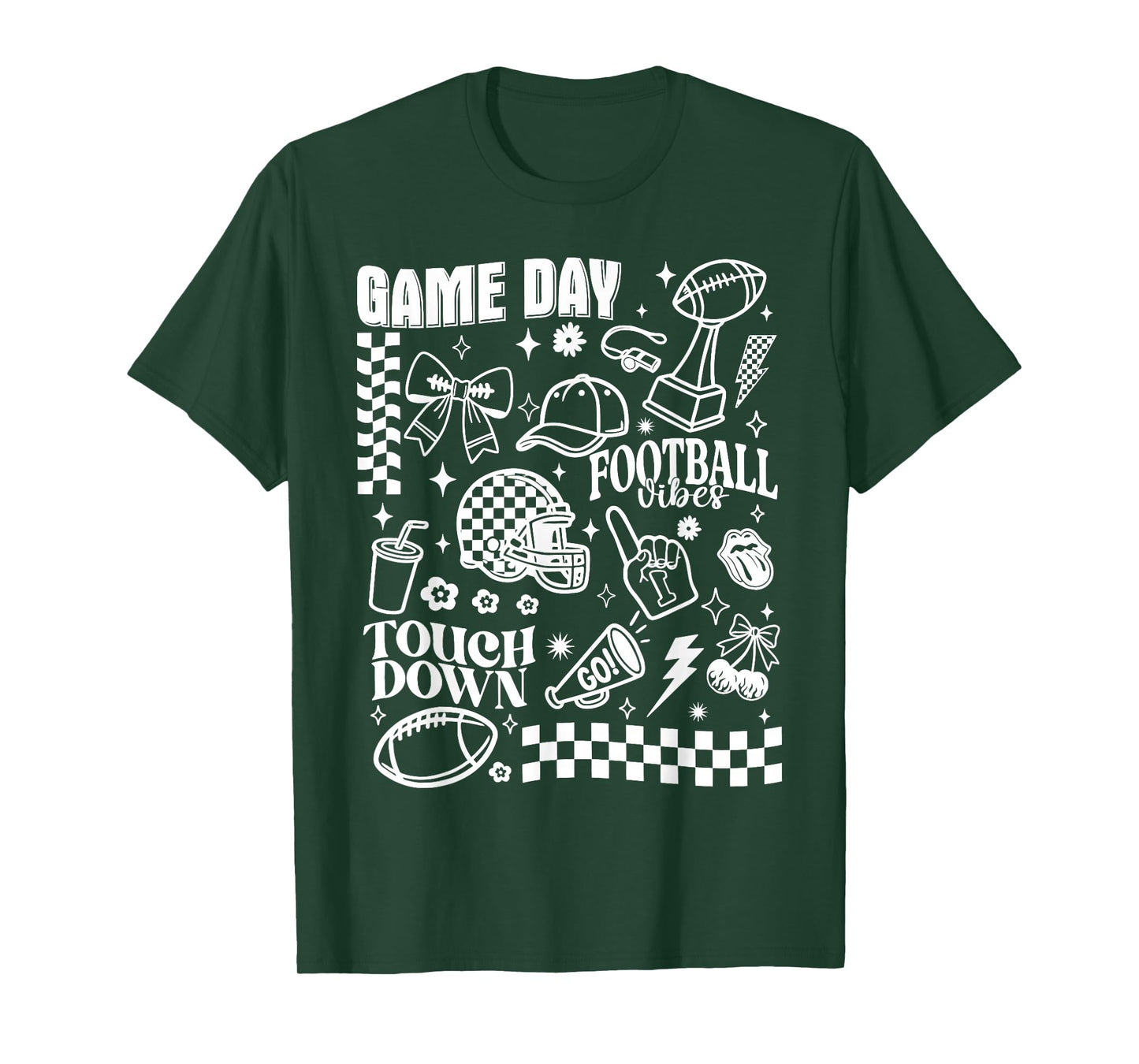 Touchdown American Football Helmet Game Day Coquette Bow T-Shirt