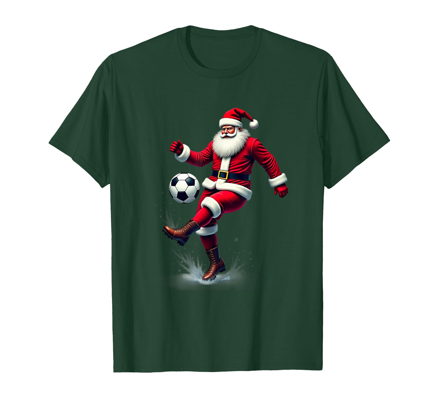 Santa Claus Soccer Player Christmas Sport Theme T-Shirt