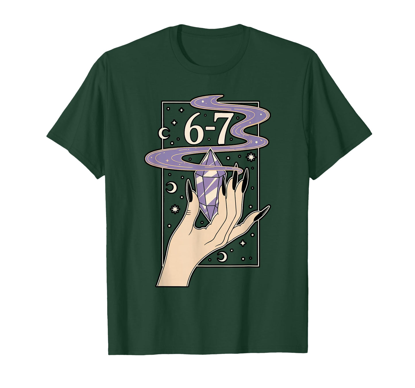 6-7 Meme Witch Hand Crystal Halloween Women Girls T-Shirt