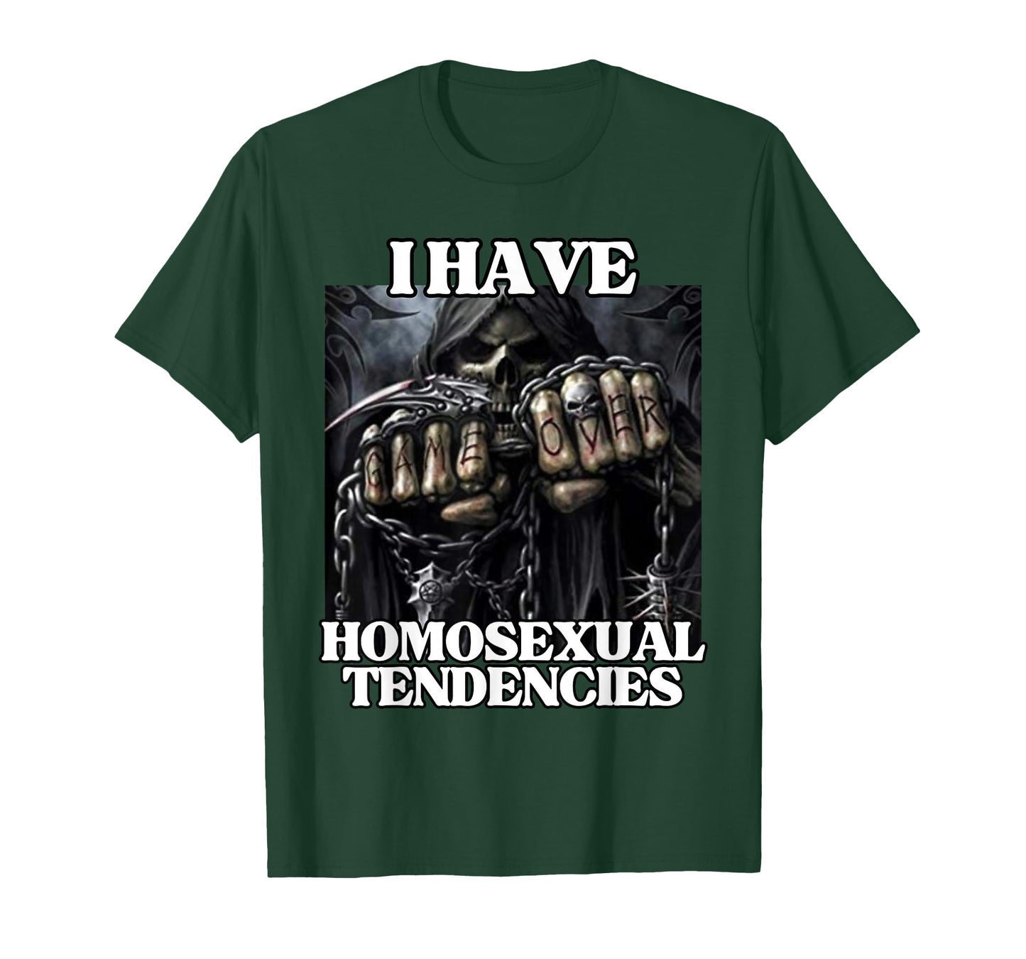 I Have Homosexual Tendencies Funny Edgy Hard Skeleton Meme T-Shirt