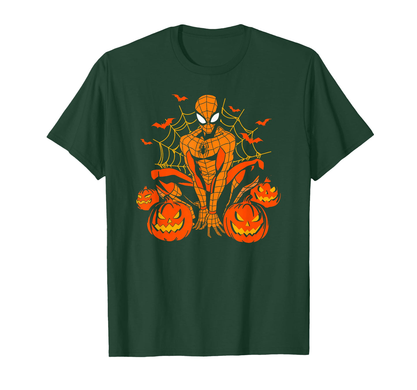 Marvel Spider-Man Halloween Pumpkin Patch Spooky Logo T-Shirt