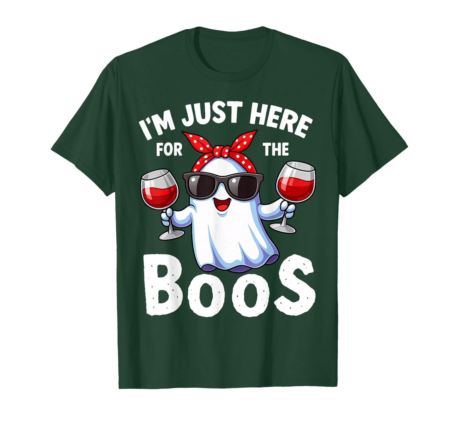 I'm Just Here for The Boos Halloween Women Ghost Vintage T-Shirt