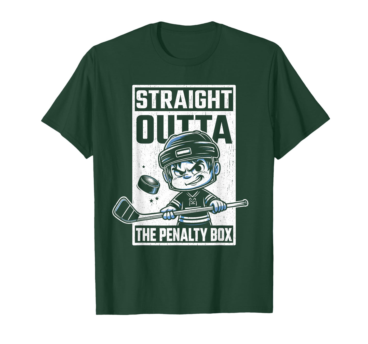 Straight Outta The Penalty Box Funny Boys Youth Kids Hockey T-Shirt
