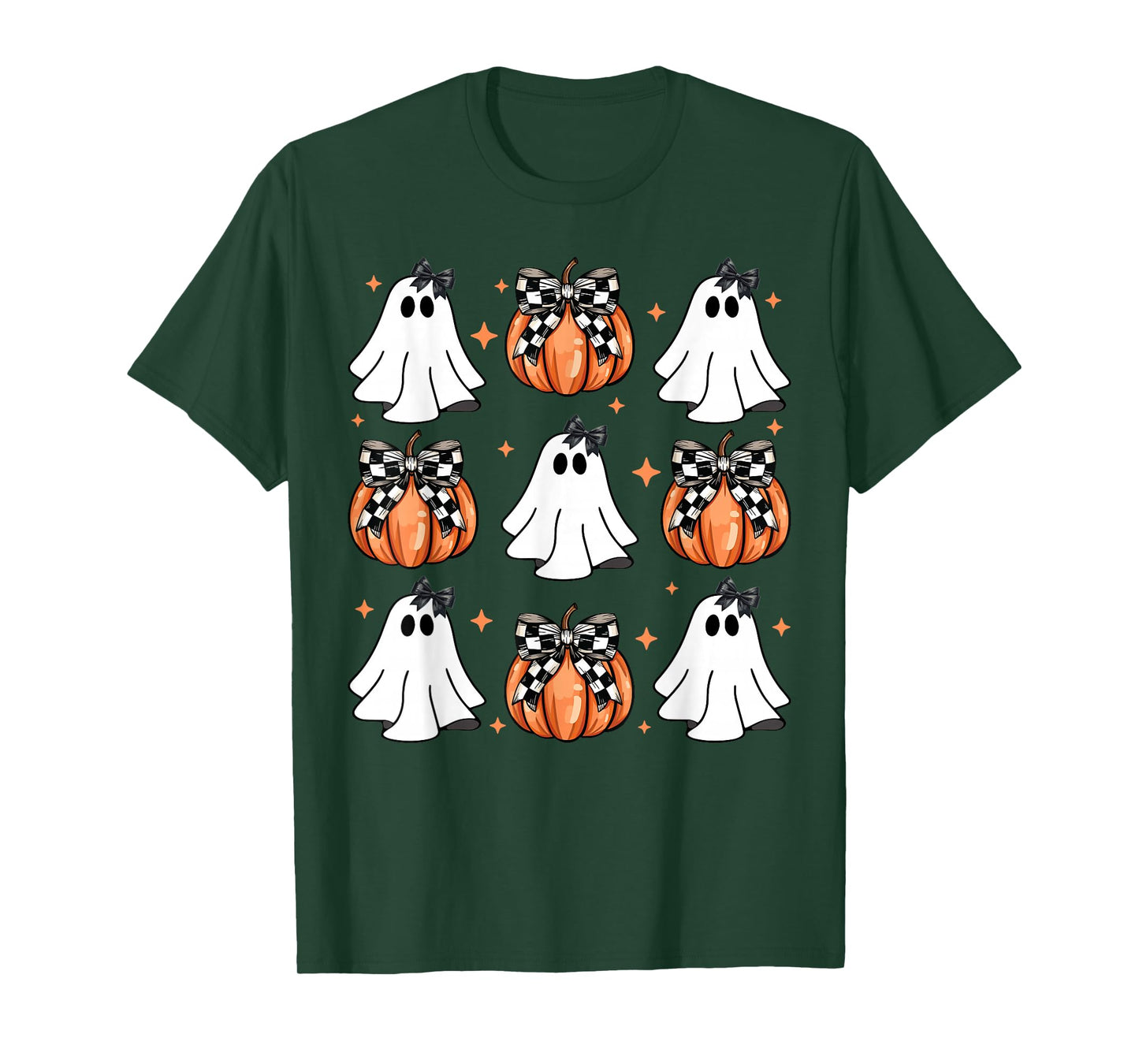 Coquette Bow Pumpkin Ghost Halloween Girly Ghost Women Girl T-Shirt