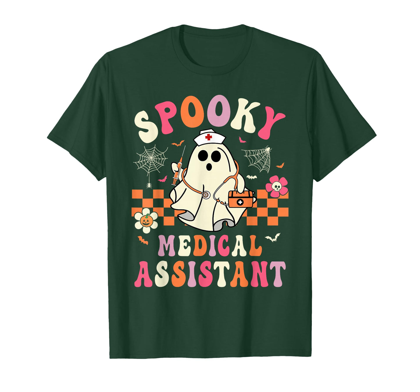 Groovy Spooky Medical Assistant Halloween Women Men Girls T-Shirt