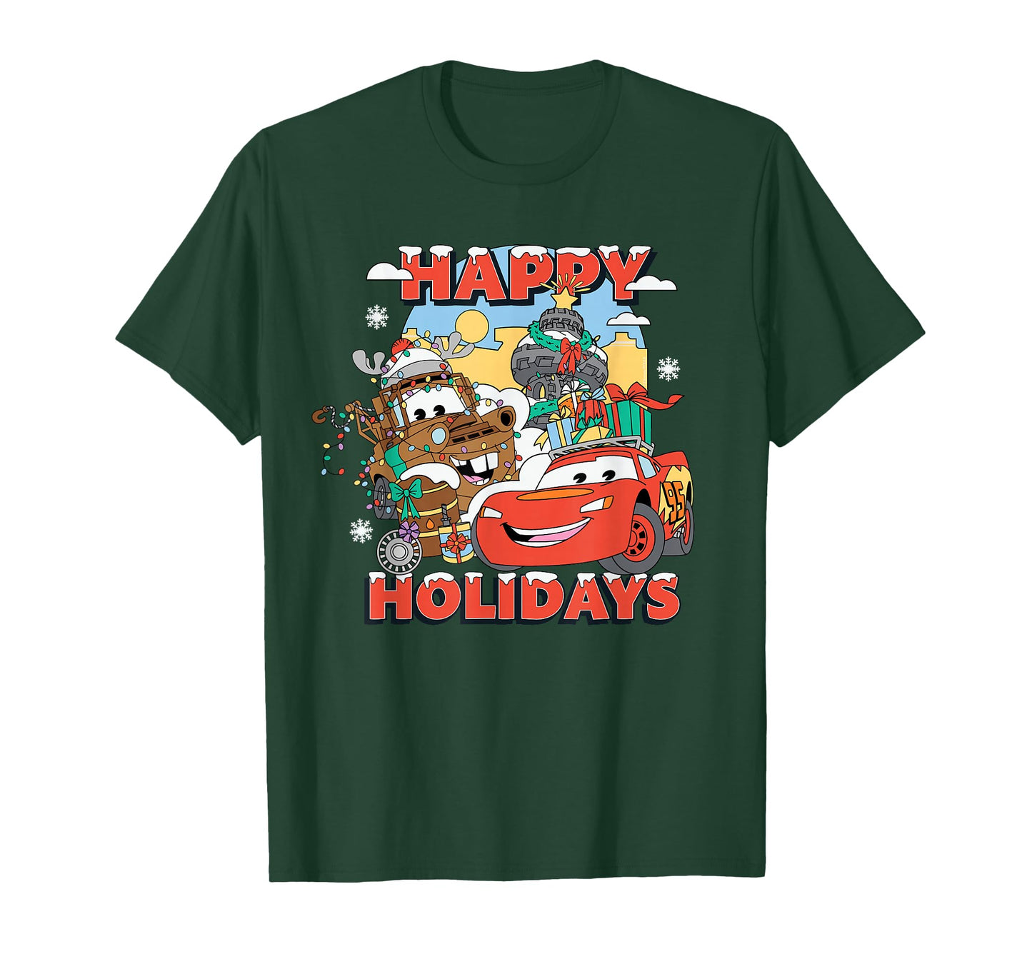 Disney and Pixar's Cars Happy Holidays Christmas Pals T-Shirt