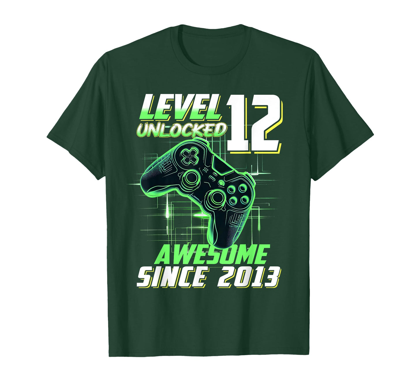 Level 12 Unlocked Awesome Since 2013 12th Birthday Gaming T-Shirt