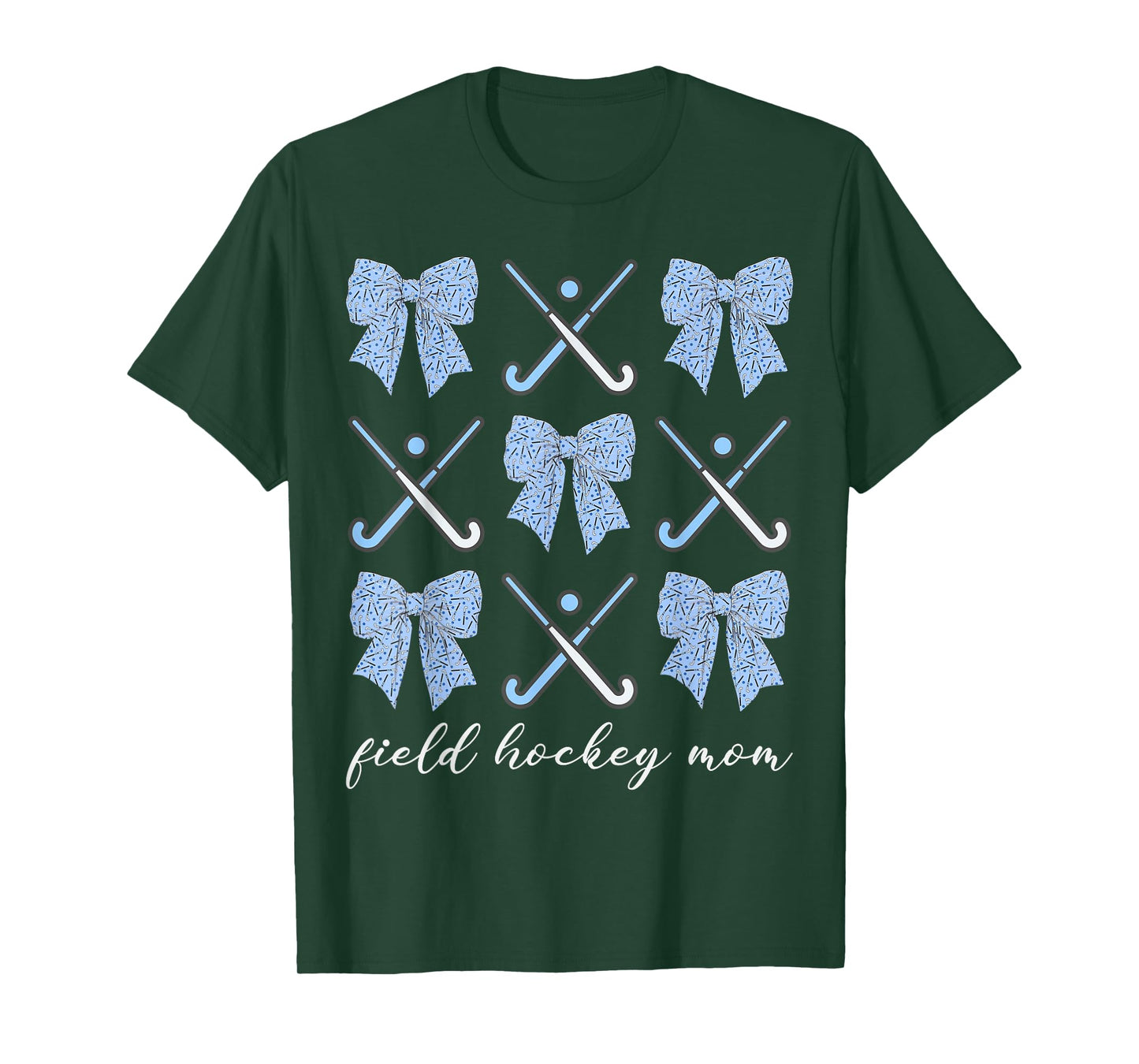 Field Hockey Mom Coquette Bow Cute Hockey Lovers Mothers Day T-Shirt