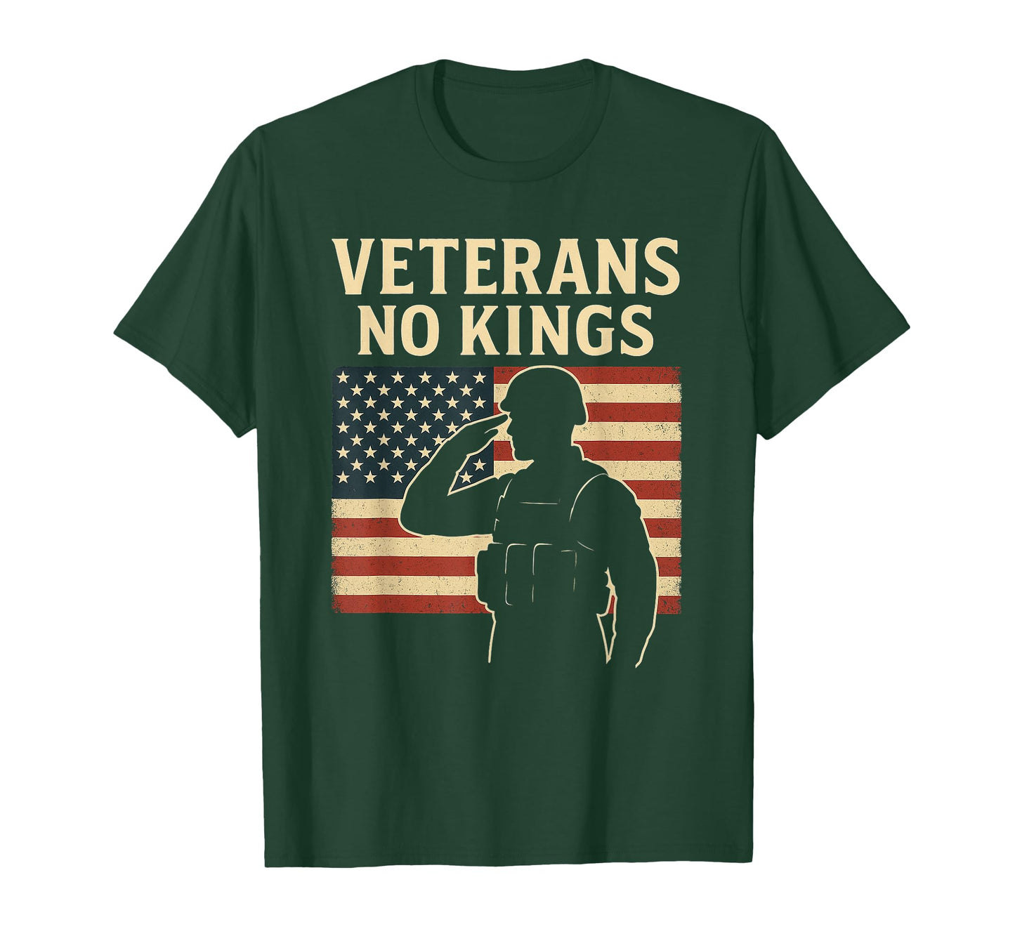 Veterans No Kings Shirt Vintage America Flag Veterans T-Shirt