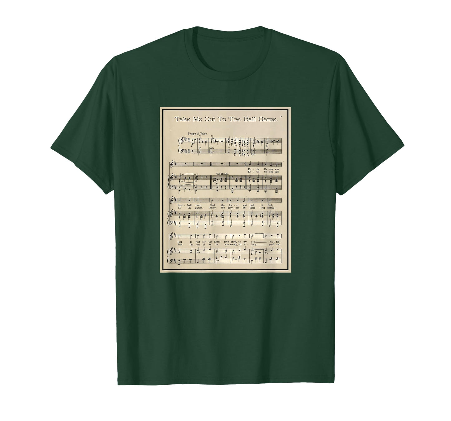 Take Me Out To The Ball Game Song Sheet Music T-Shirt