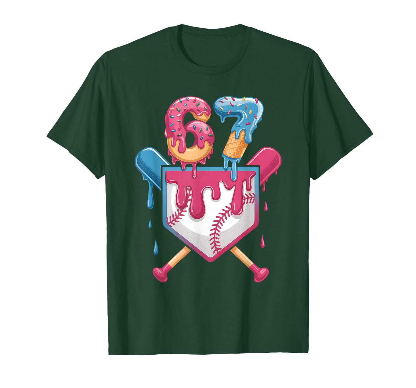 67 Ice Cream Drip Meme Six Seven Pride 6 7 Ice Cream Drip T-Shirt