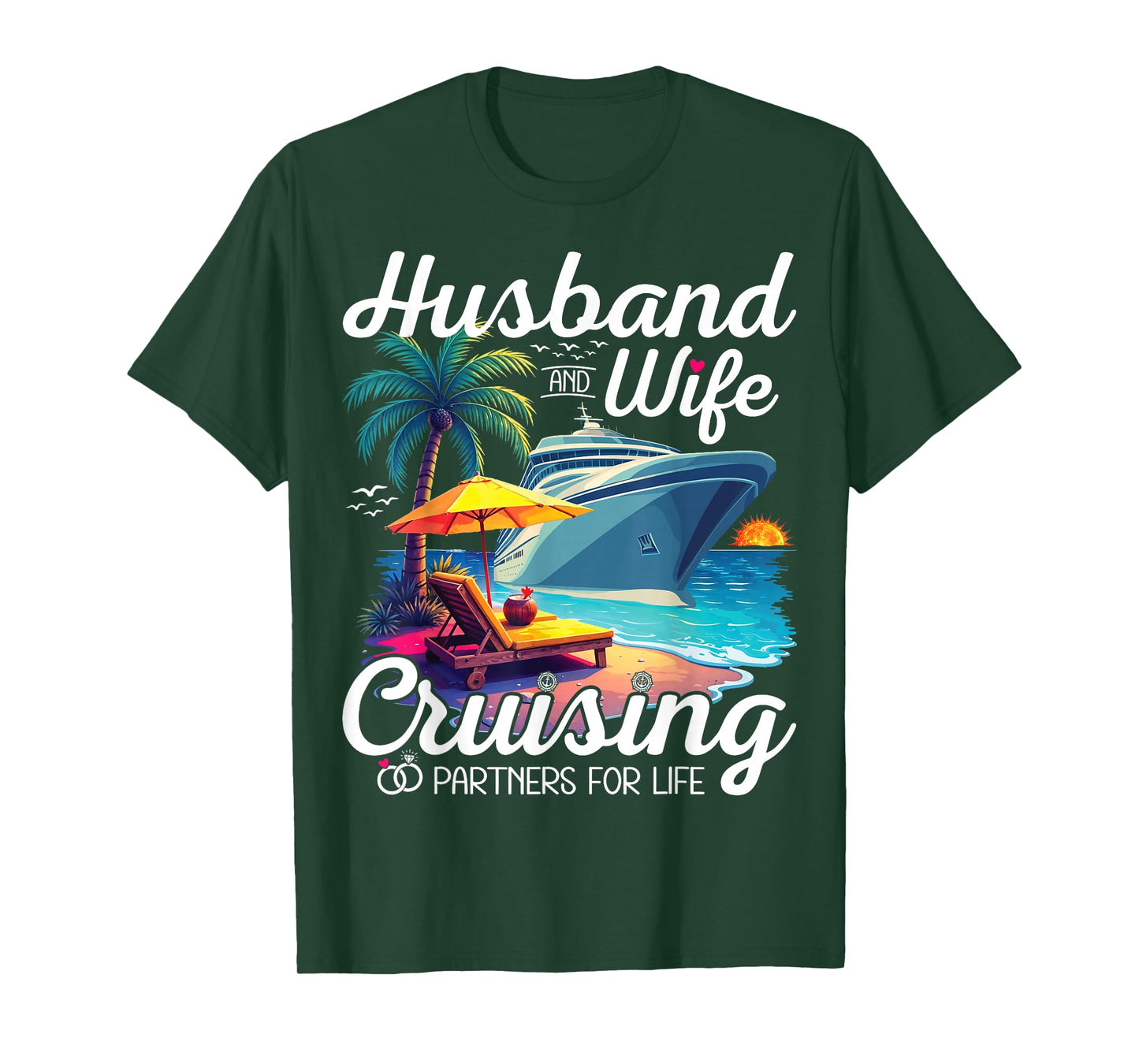 Couple Cruise Husband And Wife Cruising Partners For Life T-Shirt