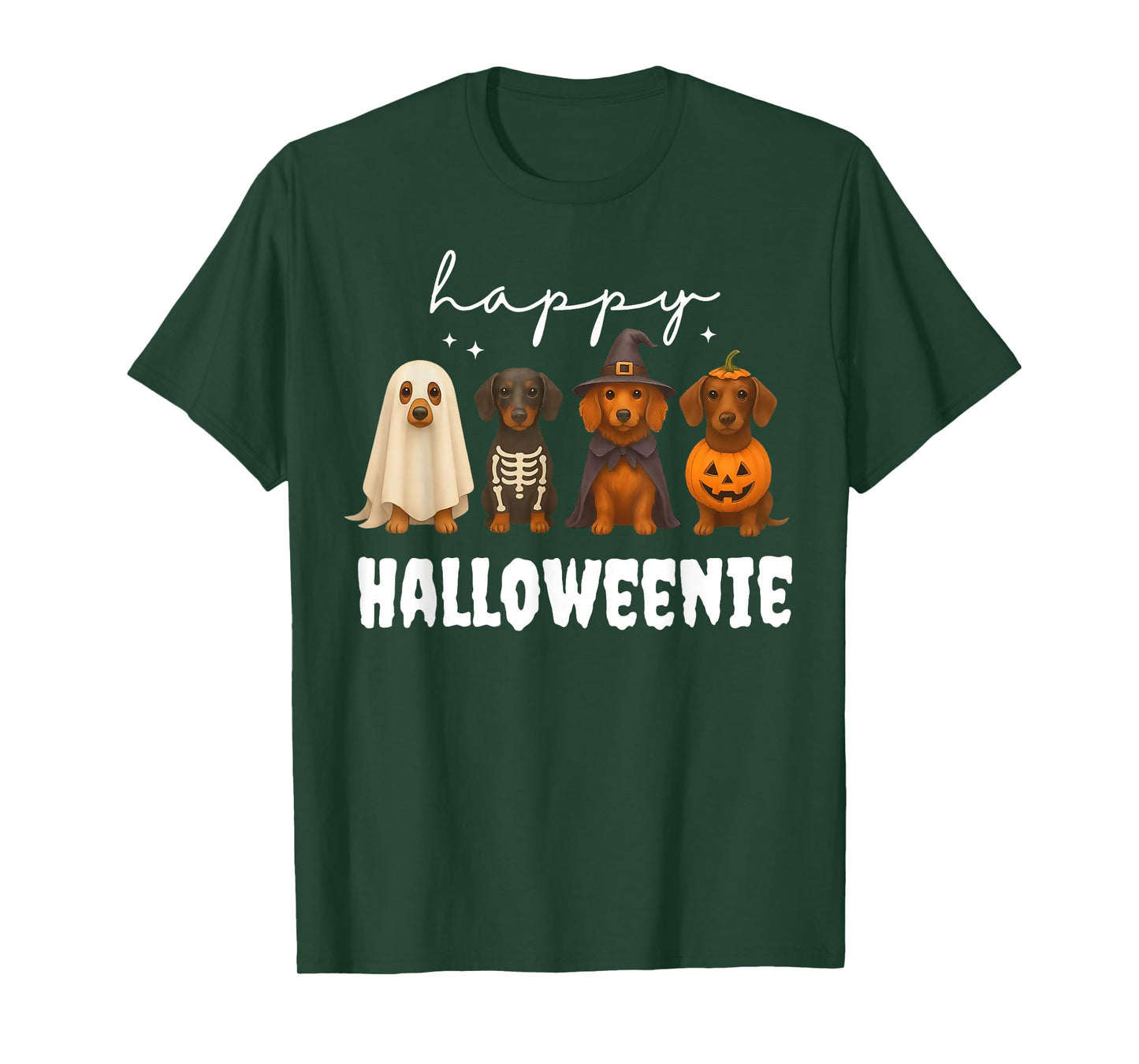 Happy Halloweenie Funny Dachshund Dog Doxie Mom Costume T-Shirt