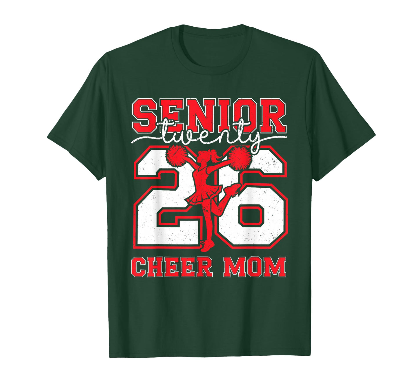 Retro Senior Cheer Mom 2026 Class of 2026 Graduation Tee T-Shirt