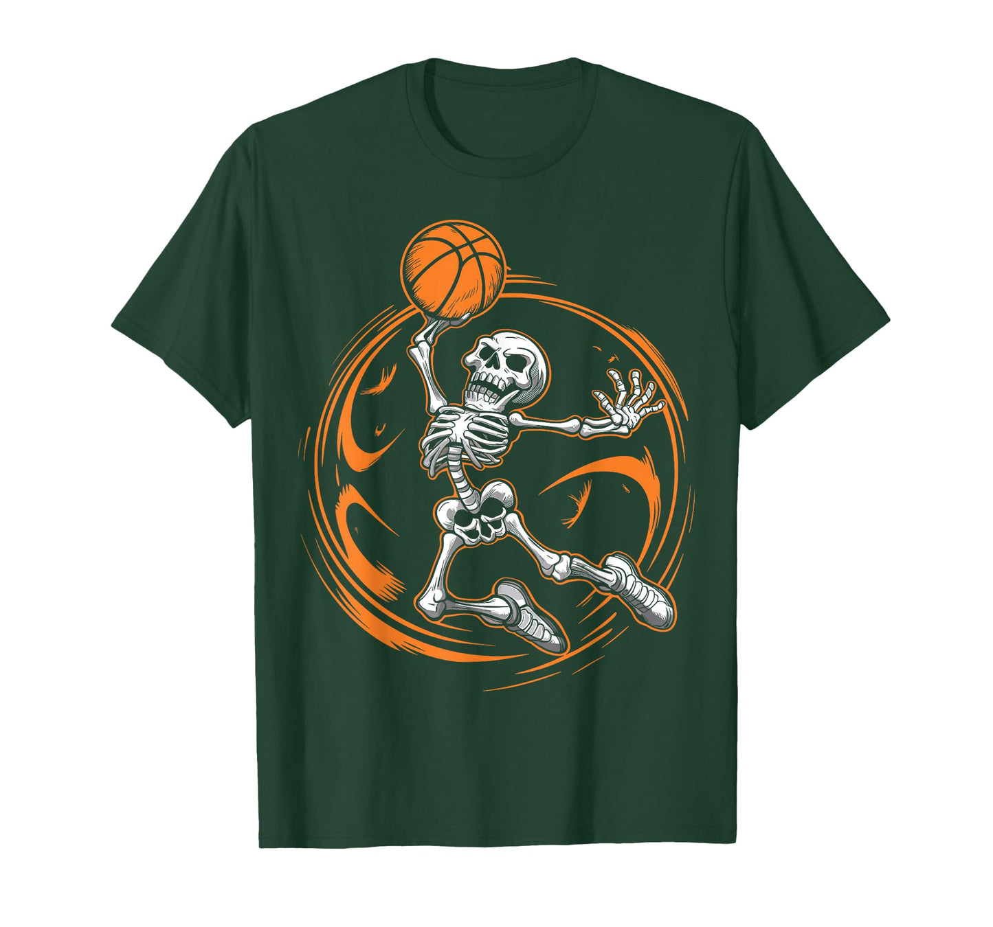 Basketball Skeleton Halloween Men Boys Basketball Halloween T-Shirt
