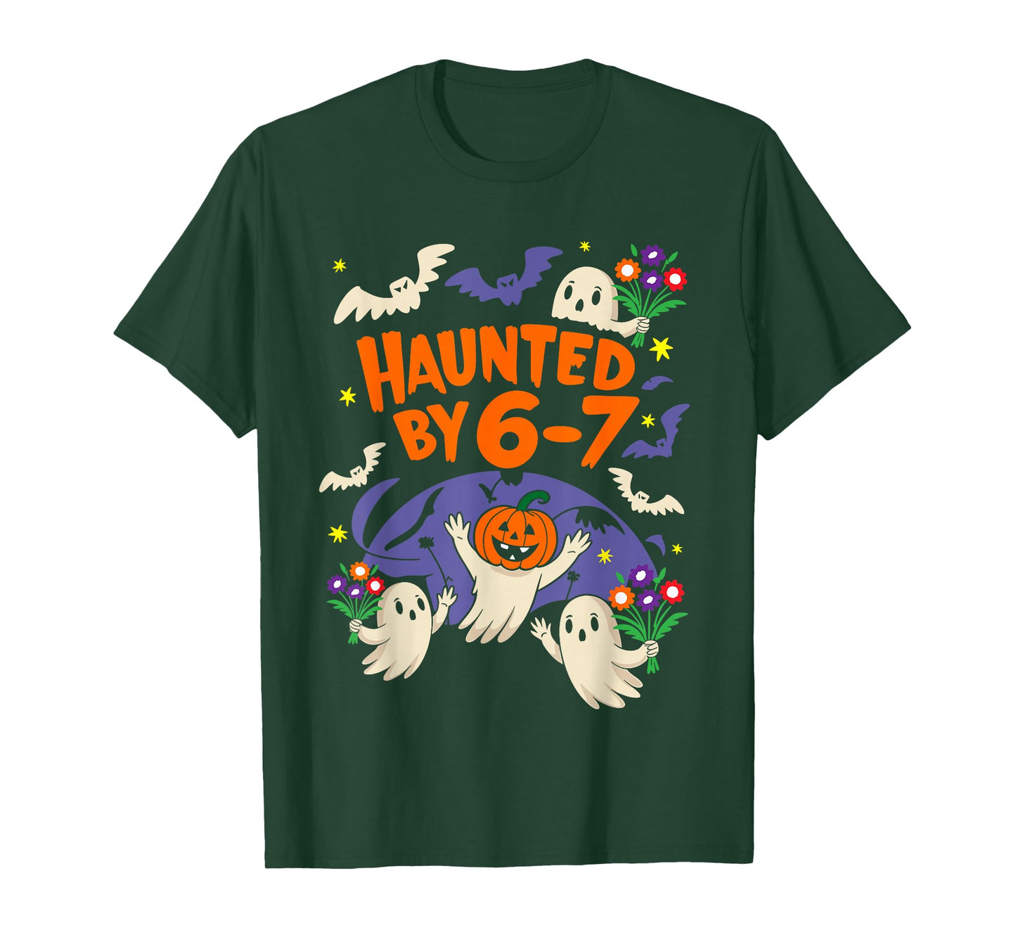 Haunted by 67 Funny Six Seven Meme Spooky Ghost Halloween T-Shirt