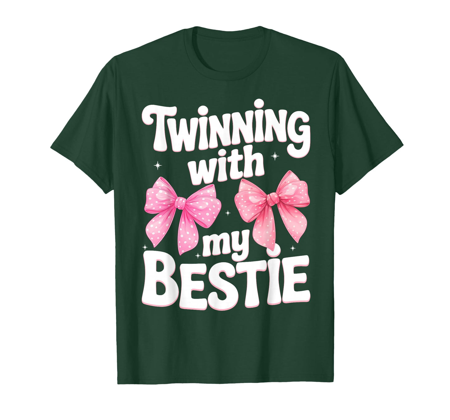 Friends Twinning with My Bestie Spirit Week Pink Bow T-Shirt