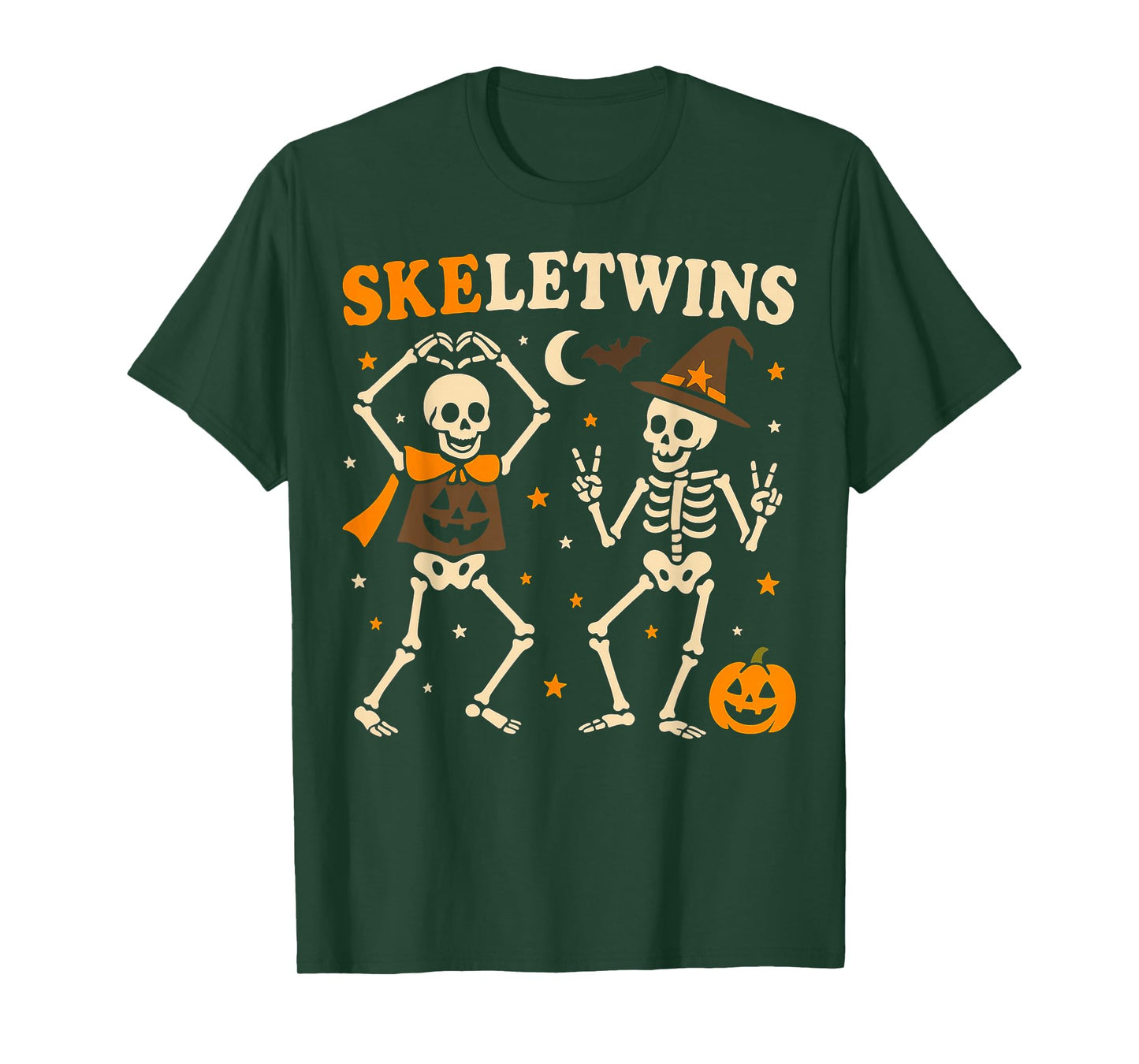 Twins Halloween Matching Skeletwins Funny Dancing Skeletons T-Shirt