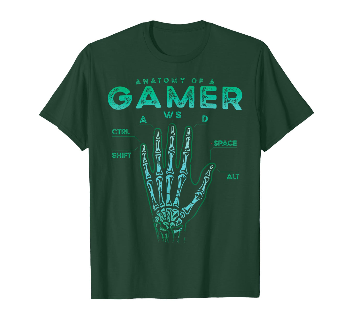 Gamer Anatomy Shirt Skeleton Hand Gaming Video Game T-Shirt