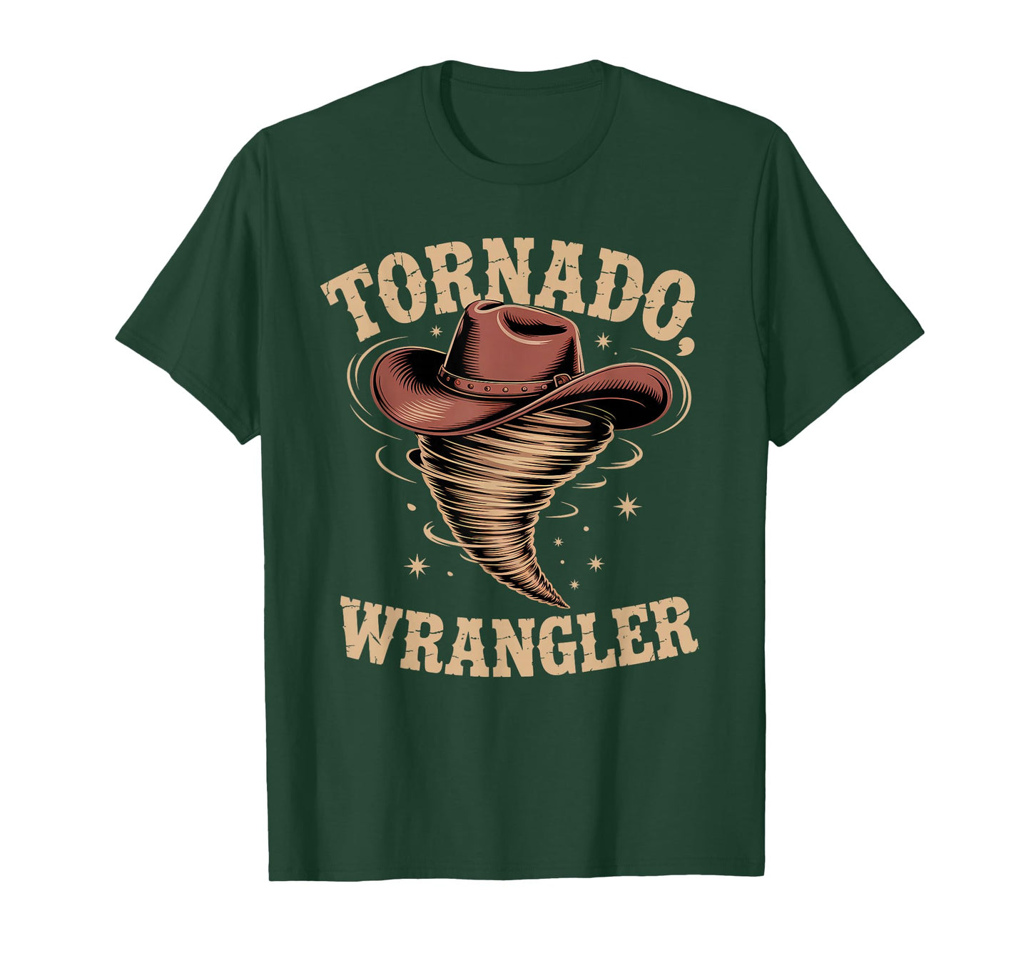 Tornado Wrangler Bold Western Cowboy Graphic Design Vintage T-Shirt
