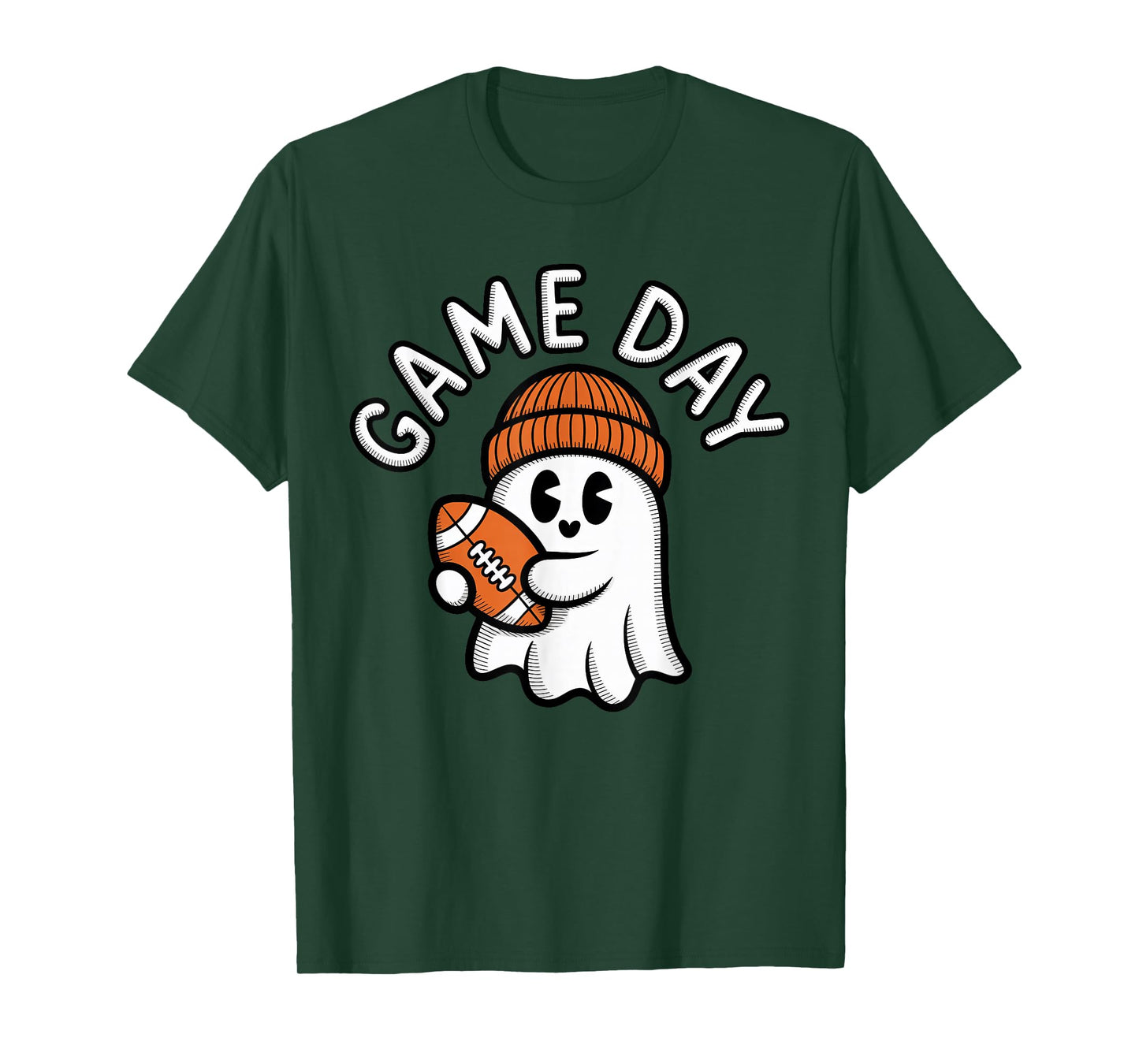 Halloween Football Player Toddler Boys Kids Ghost Game Day T-Shirt