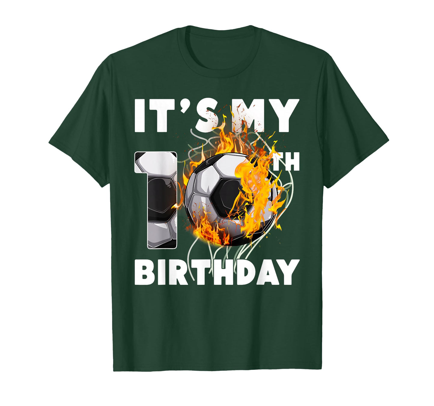 Funny It's My 10th Birthday 10 Years Old Soccer Ball Boys T-Shirt