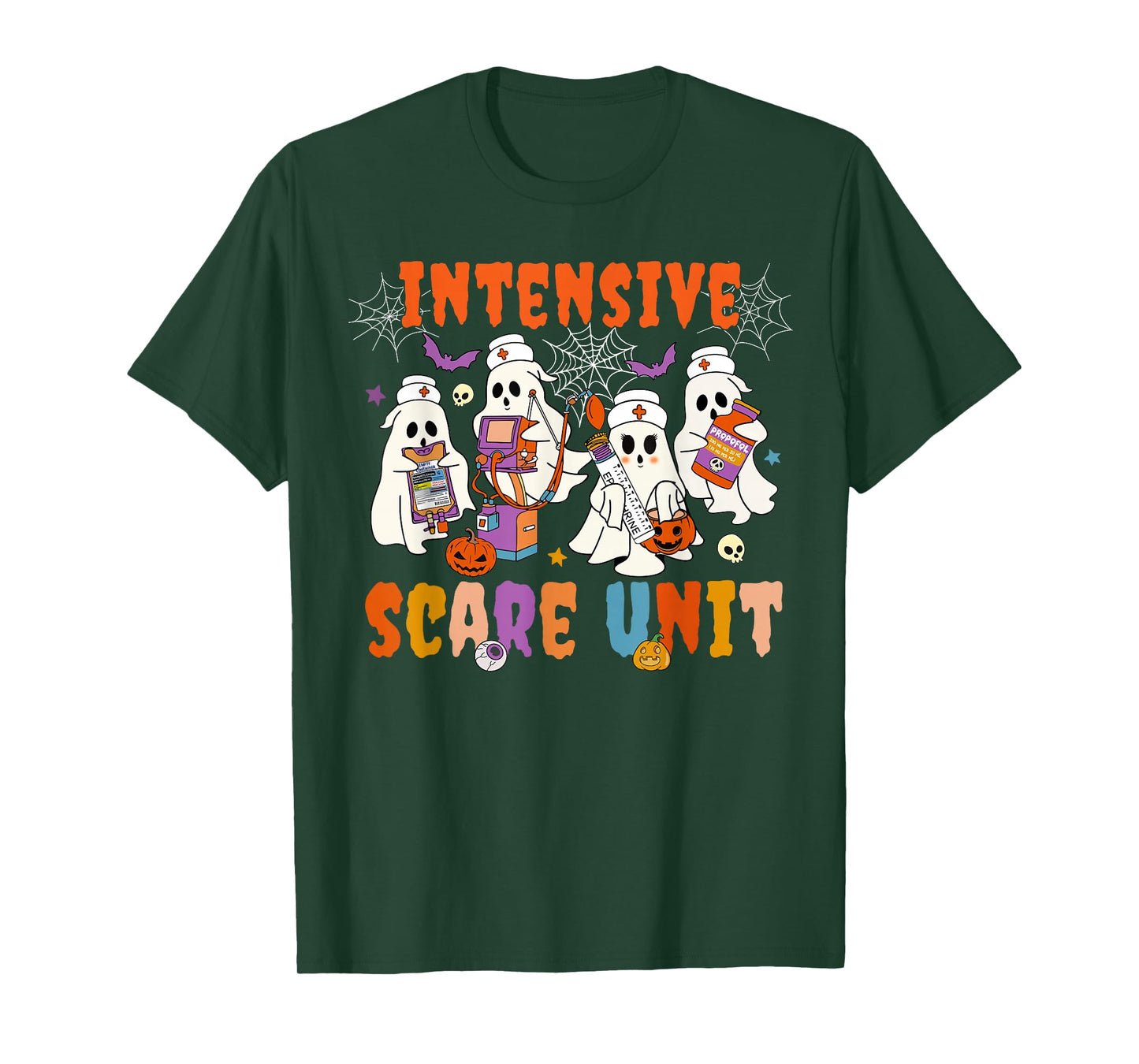 Intensive Care Scare Unit Halloween Ghost Nurse ICU Nursing T-Shirt