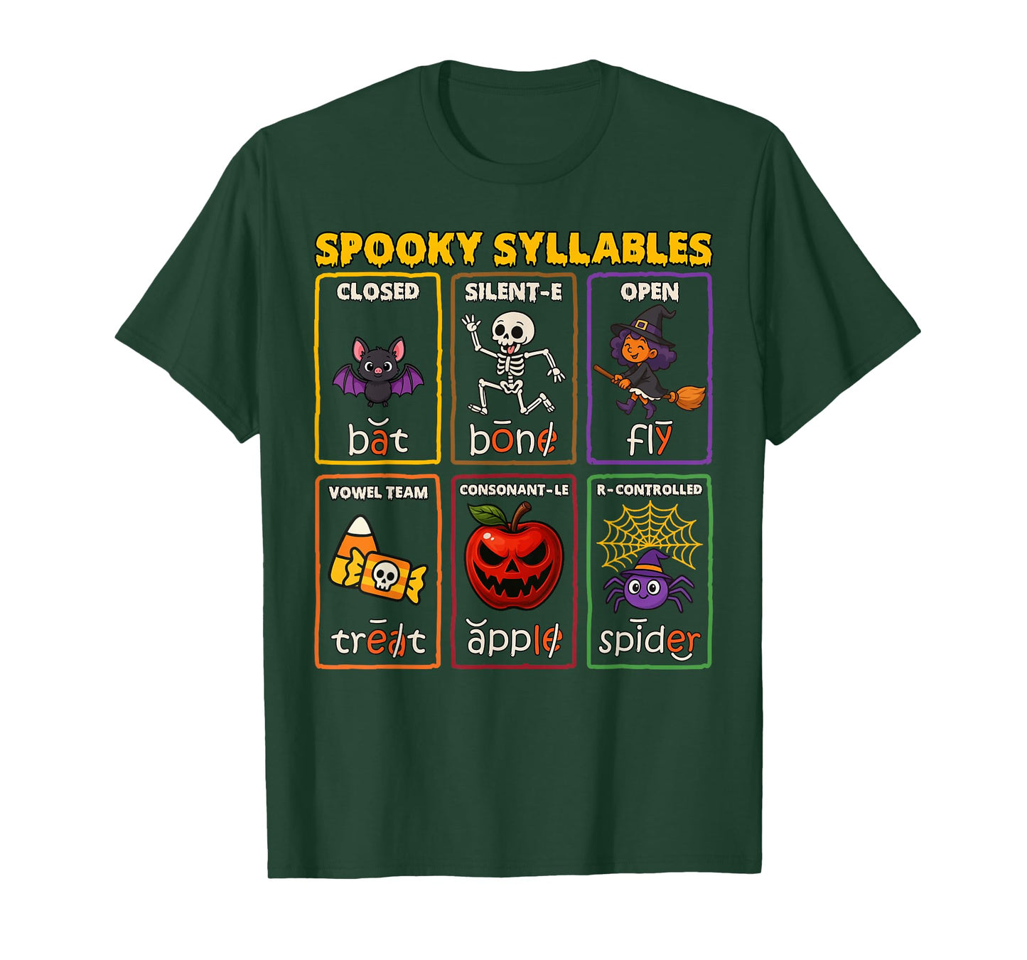 Spooky Syllables Halloween Reading Teacher T-Shirt