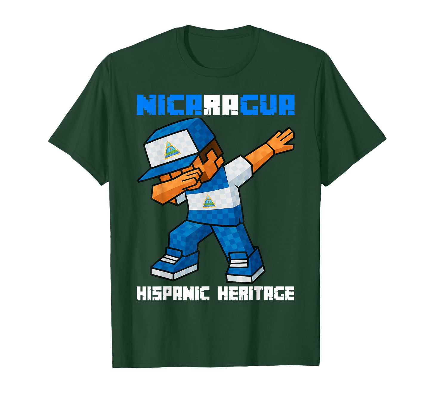 Nicaragua Dab Boys Game Pixel Hispanic Heritage Nicaraguan T-Shirt